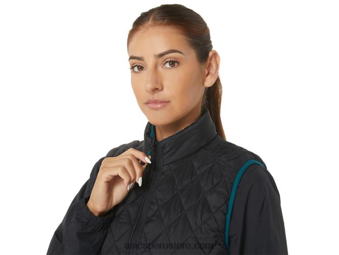 RPVB2750 rendimiento negro/pino aterciopelado Asics chaleco con aislamiento inverso para mujer