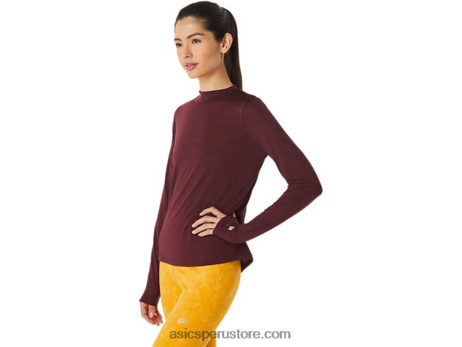 RPVB2754 marte profundo Asics top runkoyo de manga larga con cuello simulado para mujer