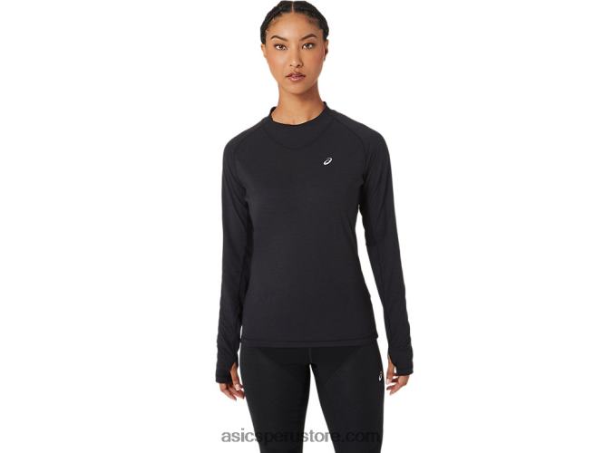 RPVB2756 rendimiento negro Asics top de manga larga de invierno para mujer