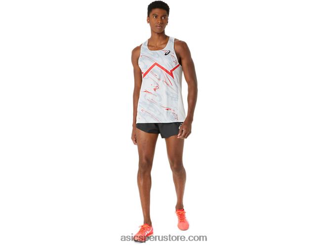 RPVB276 gris glaciar/rojo eléctrico Asics camiseta ligera cj-line para hombre