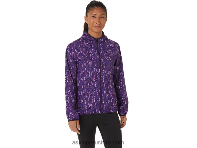 RPVB2771 pincelada de orquídea / solanáceas Asics chaqueta plegable de mujer