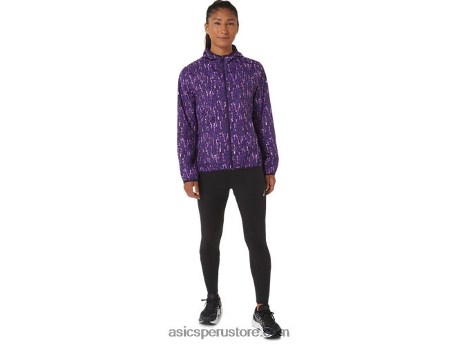 RPVB2771 pincelada de orquídea / solanáceas Asics chaqueta plegable de mujer