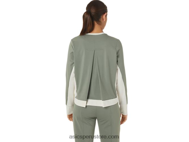 RPVB2777 verde liquen/abedul Asics top acampanado reutilizado para mujer