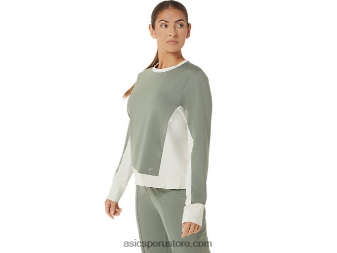 RPVB2777 verde liquen/abedul Asics top acampanado reutilizado para mujer