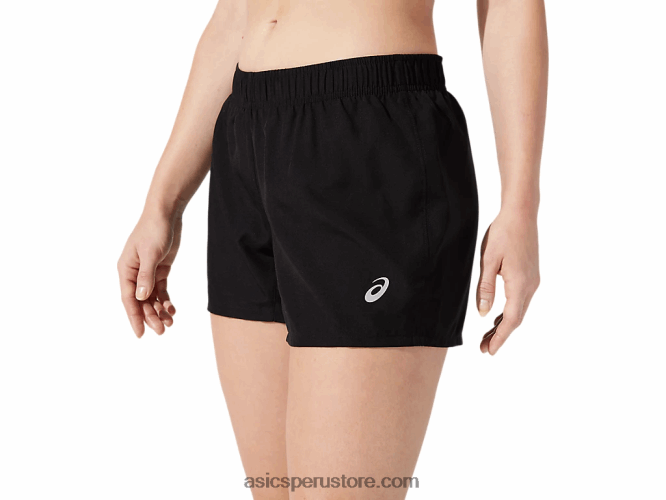 RPVB2779 rendimiento negro Asics pantalón corto plateado de 4 pulgadas para mujer