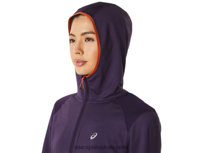 RPVB2791 sombra de noche jaspeado/naranja nova Asics sudadera con capucha de manga larga de invierno para mujer