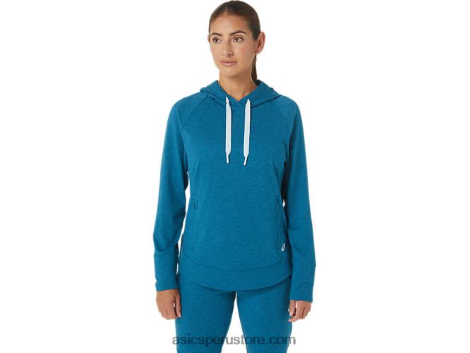 RPVB2809 tinte espacial verde azulado de aguas profundas Asics sudadera con capucha de tecnología para mujer