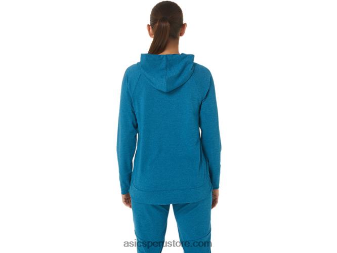 RPVB2809 tinte espacial verde azulado de aguas profundas Asics sudadera con capucha de tecnología para mujer