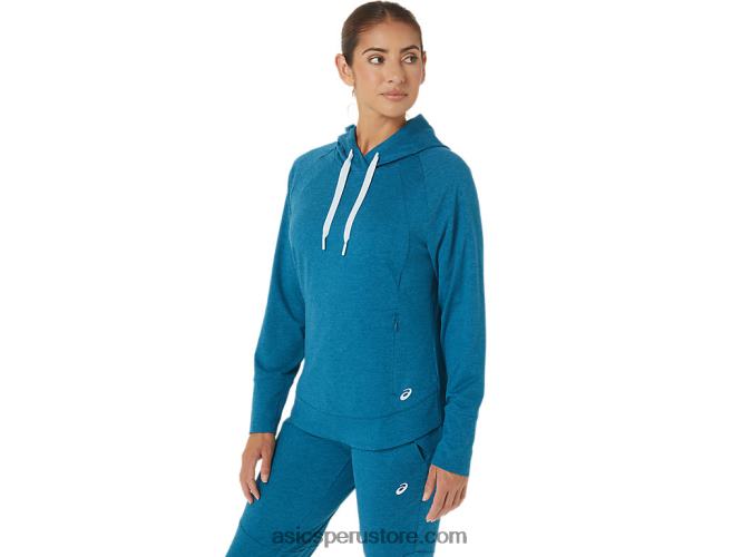RPVB2809 tinte espacial verde azulado de aguas profundas Asics sudadera con capucha de tecnología para mujer