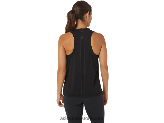 RPVB2811 rendimiento negro Asics camiseta sin mangas kate de malla para mujer