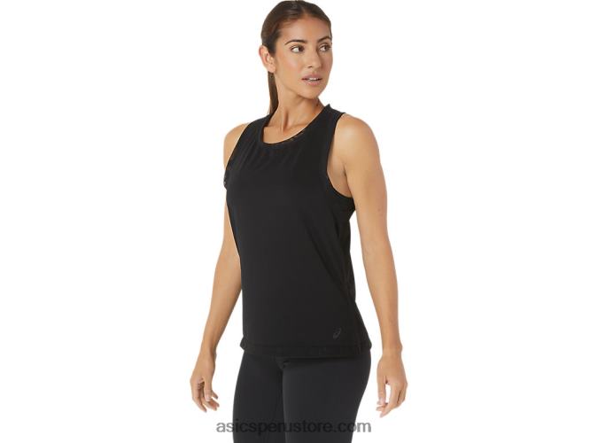 RPVB2811 rendimiento negro Asics camiseta sin mangas kate de malla para mujer