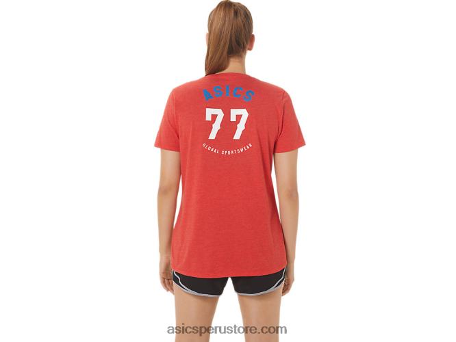 RPVB2821 brezo rojo clásico Asics 1977 heritage americana de mujer con cuello en v