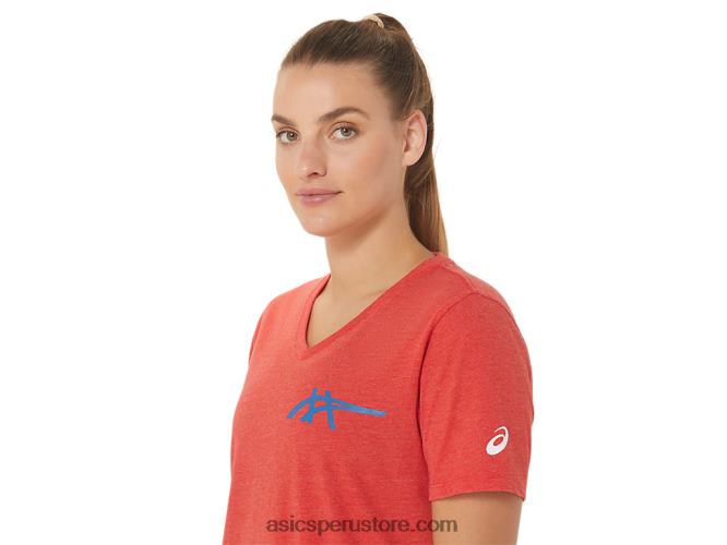 RPVB2821 brezo rojo clásico Asics 1977 heritage americana de mujer con cuello en v