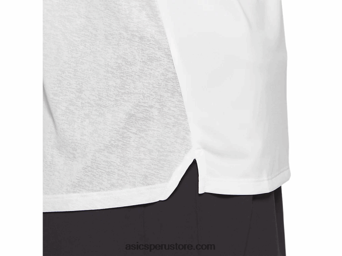 RPVB2830 blanco brillante Asics carrera femenina sin mangas