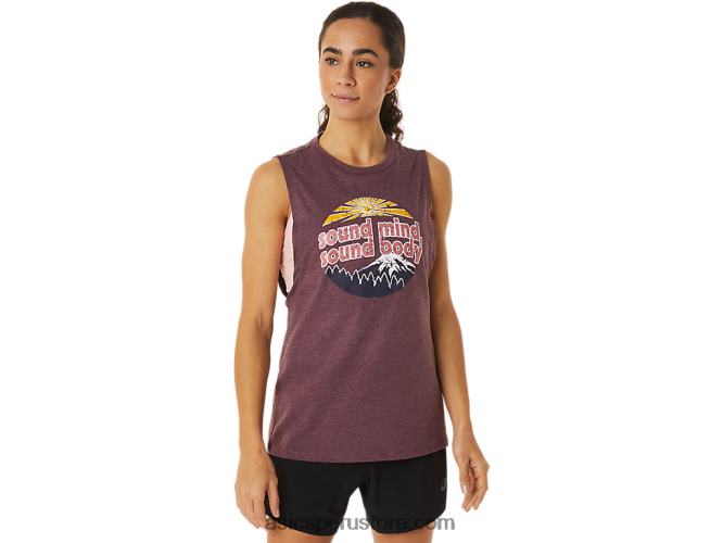 RPVB2832 Brezo profundo de Marte Asics Camiseta sin mangas de montaña para mujer