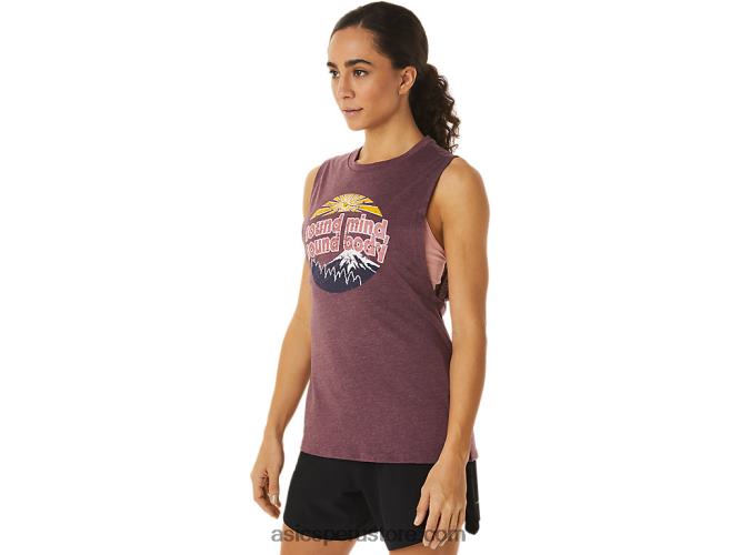 RPVB2832 Brezo profundo de Marte Asics Camiseta sin mangas de montaña para mujer