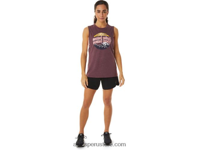 RPVB2832 Brezo profundo de Marte Asics Camiseta sin mangas de montaña para mujer