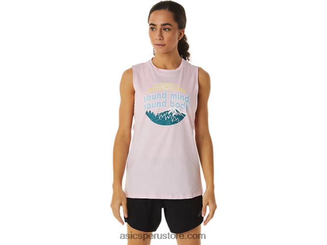 RPVB2833 sal rosa Asics Camiseta sin mangas de montaña para mujer