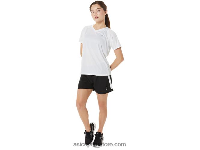 RPVB2909 rendimiento en blanco y negro Asics pantalones cortos de 3 pulgadas para mujer