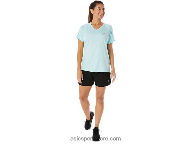 RPVB2917 rendimiento negro/azul claro Asics pantalones cortos de 3 pulgadas para mujer