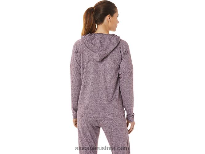 RPVB2939 Brezo profundo de Marte Asics sudadera con capucha y cremallera completa de punto elástico suave para mujer
