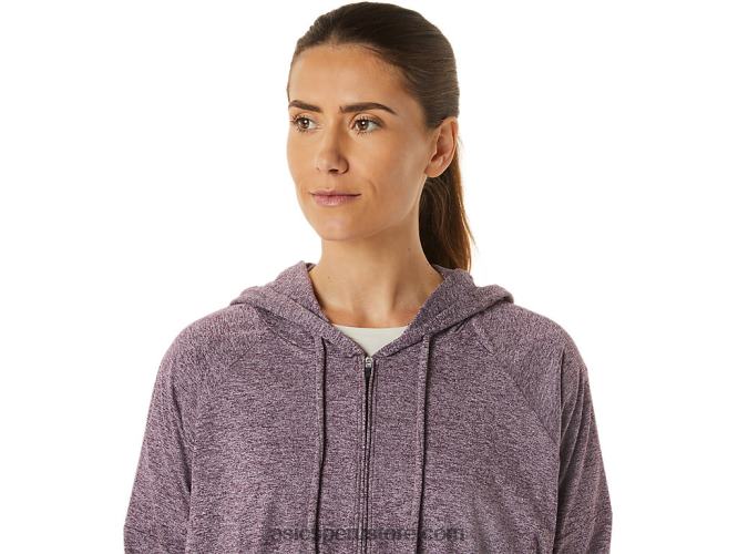 RPVB2939 Brezo profundo de Marte Asics sudadera con capucha y cremallera completa de punto elástico suave para mujer