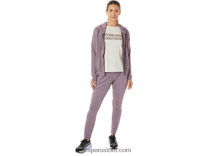 RPVB2939 Brezo profundo de Marte Asics sudadera con capucha y cremallera completa de punto elástico suave para mujer
