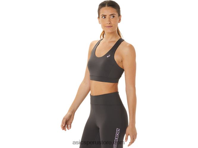 RPVB2956 gris obsidiana Asics sujetador con tiras cruzadas en la espalda para mujer