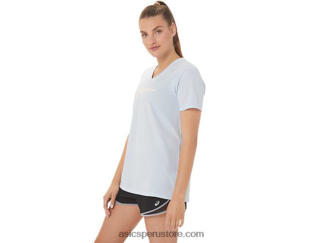 RPVB2971 cielo suave Asics rayas de mujer con cuello en v