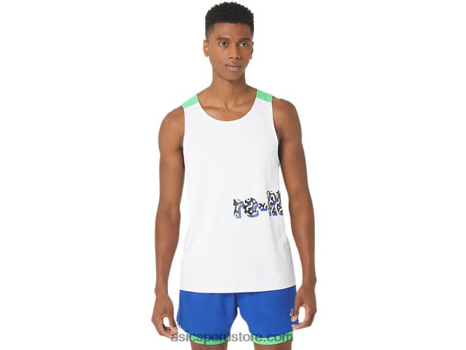 RPVB30 blanco/pista Asics nueva camiseta de tirantes reutilizada fuerte para hombre