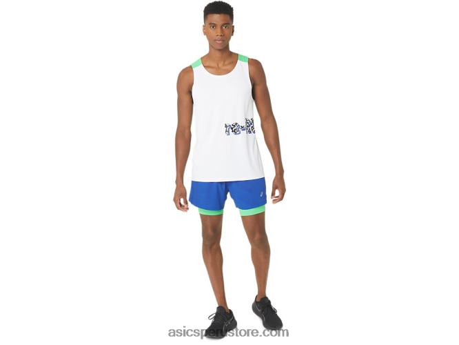 RPVB30 blanco/pista Asics nueva camiseta de tirantes reutilizada fuerte para hombre