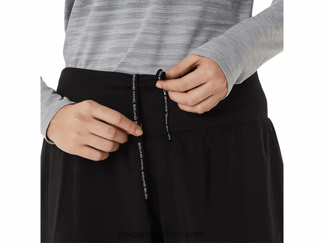 RPVB3002 rendimiento negro Asics carretera mujer 2-n-1 55in corto