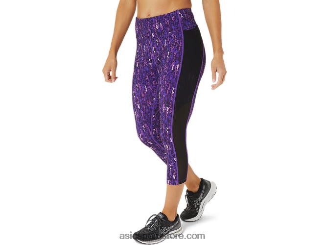 RPVB3020 orquídea japonesa cepillada/negro Asics kate bolsillo capri mujer