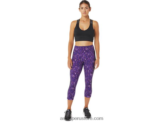 RPVB3020 orquídea japonesa cepillada/negro Asics kate bolsillo capri mujer