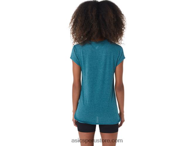 RPVB3045 brezo de pino de terciopelo Asics top de mujer con cuello en v jaspeado