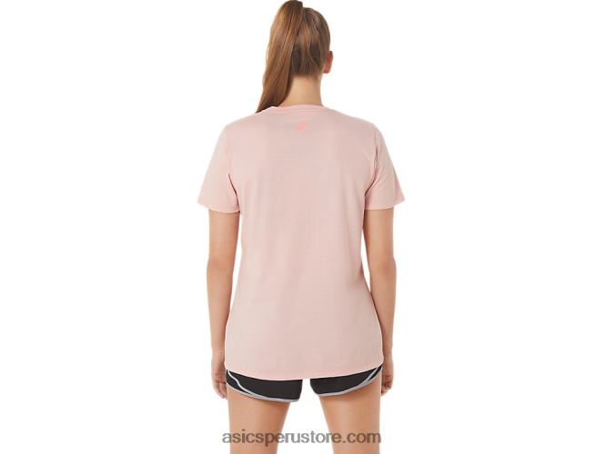 RPVB3047 rosa helada Asics rayas de mujer con cuello en v