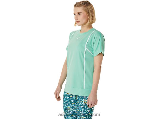 RPVB3055 espuma de mar/blanco brillante Asics nueva camiseta de manga corta strong 92 para mujer