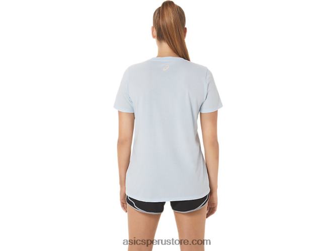 RPVB3066 cielo suave Asics playera con cuello en V para mujer run club