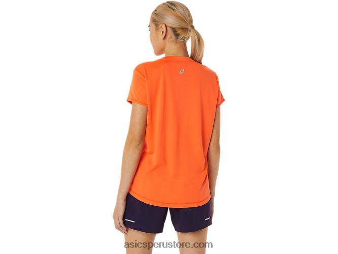 RPVB3075 naranja nueva Asics top de manga corta con logo fujitrail para mujer