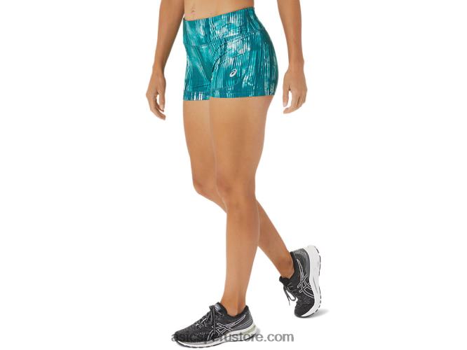 RPVB3083 Estampado de pino de terciopelo teñido anudado Asics pantalón corto tren 2in mujer