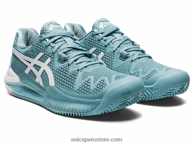 RPVB3087 humo azul/blanco Asics gel-resolución 8 arcilla