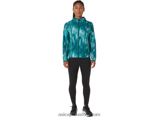 RPVB3088 estampado de teñido anudado de vidrio de mar Asics chaqueta plegable de mujer