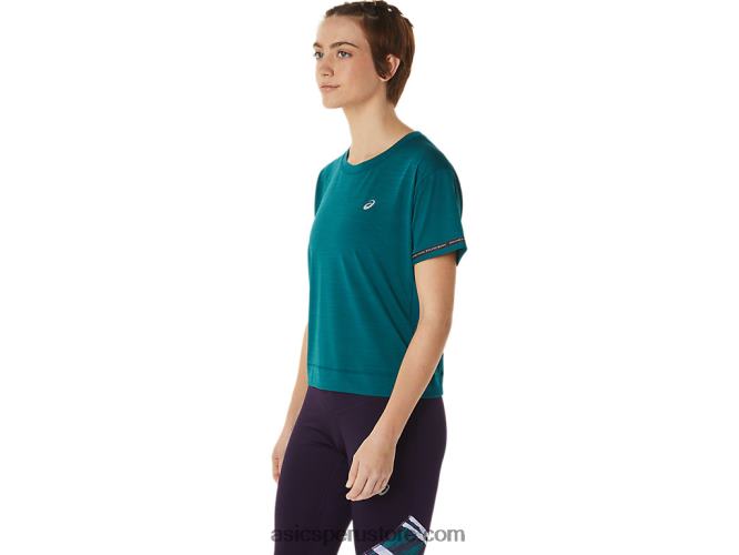 RPVB3091 pino terciopelo Asics top corto de carrera para mujer