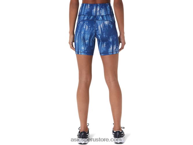 RPVB3115 teñido anudado gran tiburón Asics shorts de mujer pr lyte 5in con bolsillos