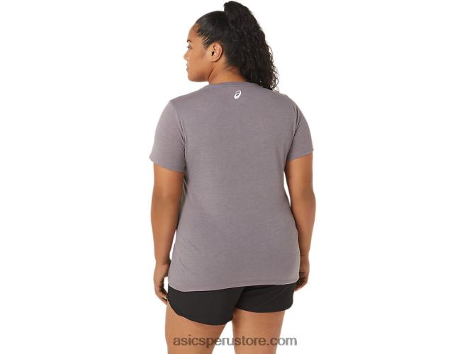 RPVB3201 lavanda gris brezo Asics camiseta de mujer con cuello de pico y eslogan de girasoles