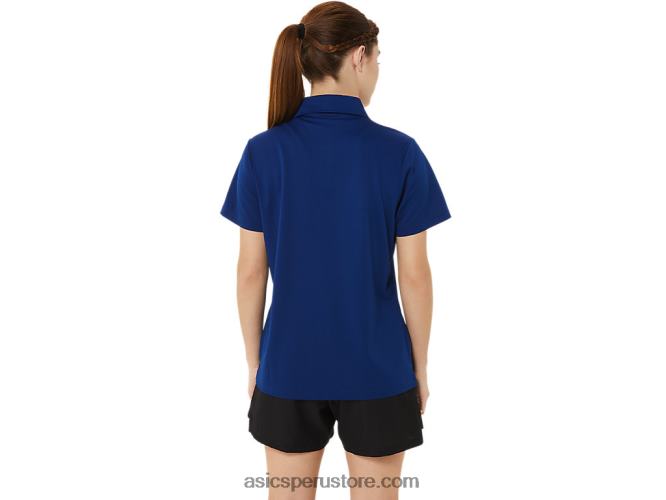 RPVB3214 azul oscuro (pantone 281c) Asics polo con degradado hexagonal para mujer wch