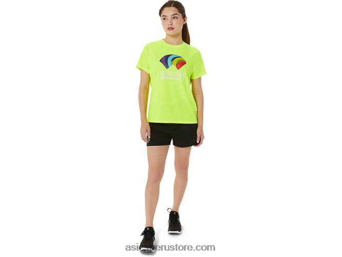 RPVB3220 amarillo de seguridad Asics camiseta de manga corta ready-set ii para mujer