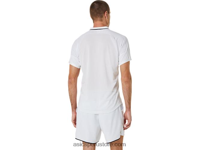 RPVB324 blanco brillante Asics polo de partido de hombre