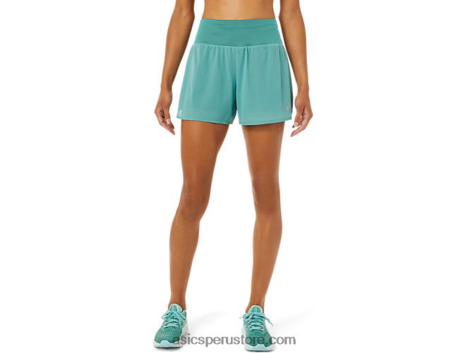 RPVB3253 salvia/negro rendimiento Asics Pantalón corto ventilado 2-n-1 para mujer de 35 pulgadas