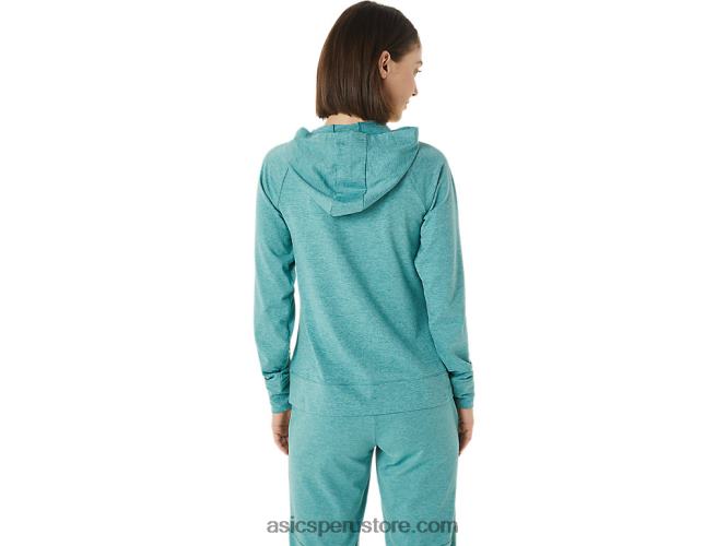 RPVB3265 tinte espacial de salvia Asics sudadera con capucha técnica con cremallera completa para mujer